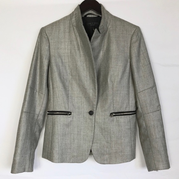 RAG & BONE Alpine Wool Blend Zip Pockets Blazer 6 - Picture 2 of 7